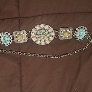 Metal bejeweled belt